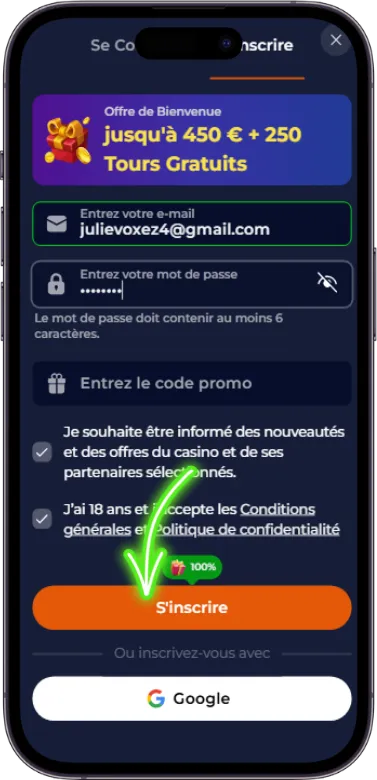 inscription terminee