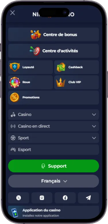 site menu